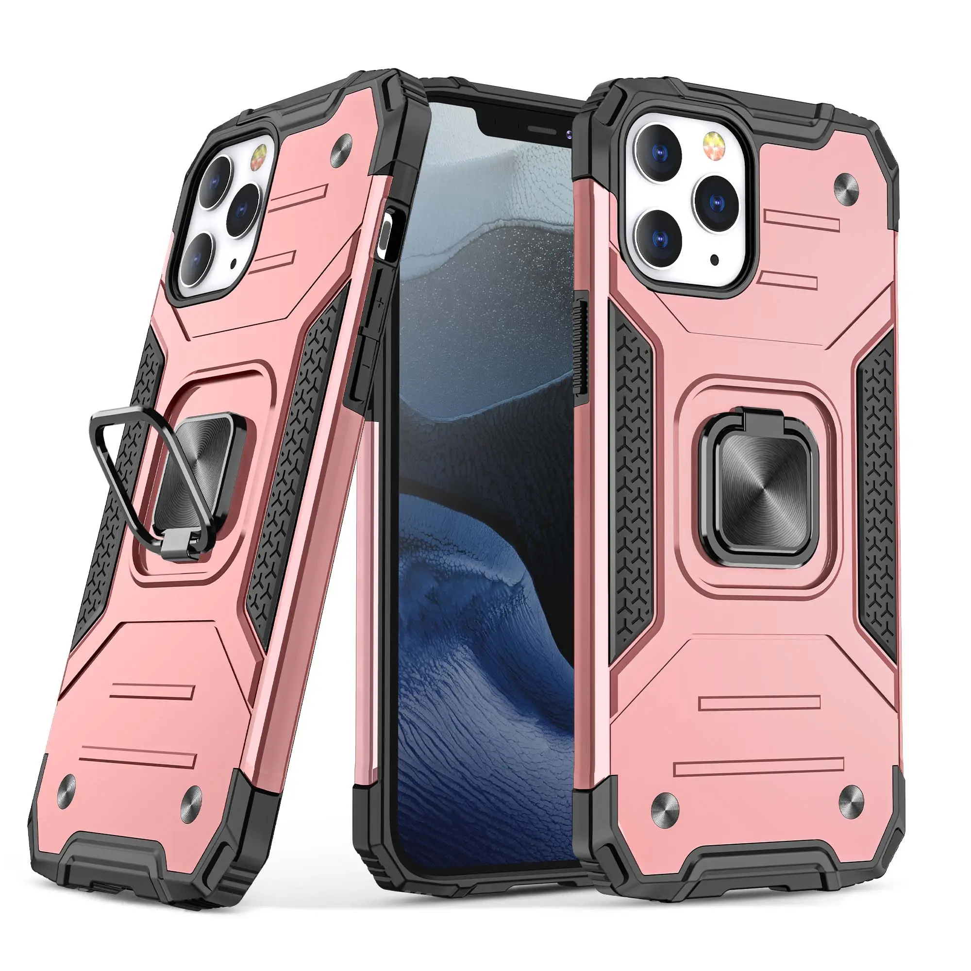 Shock-resistant Phone Case With Magnetic Ring Stand, 1 Count Shockproof Cases Cover Phone Cases for iPhone X 11 12 13 14 Pro Max, Phone Accessories