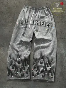 Men's Printed Waistband Leggings, Men's Loose Casual Sweatpants, Men's Track Pants, Thermal Pants, Perfect Comfortable Drawstring Design, Ideal for Hiking and Outdoor Activities, Men's Autumn and Winter Pants, Outdoor Activities Trousers