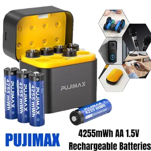8 pcs High Capacity 4255mWh 1.5V AA Rechargeable Lithium Batteries With FAST Charger 8 pcs High Capacity 4255mWh 1.5V AA Rechargeable Lithium Batteries With FAST Charger
