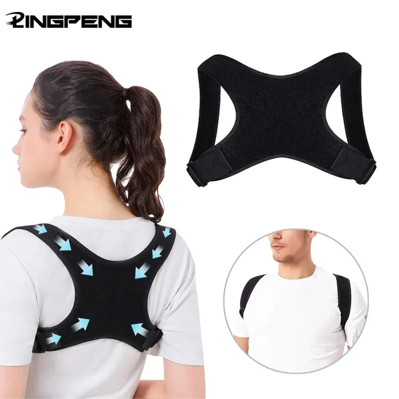 Back Support Brace with Velcro, Adjustable Back Brace, Work Back Brace, Comfortable Posture Corrector for Upper Back Pain Relief & Posture Support, Back Posture Strap, Universal Fit for Daily Wear, Back Pain Relief Products