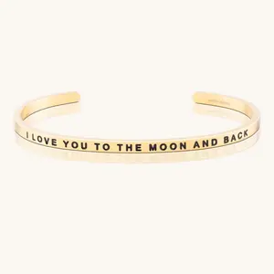 I LOVE YOU TO THE MOON AND BACK  - MantraBand Inspirational Jewelry Adjustable Trendy Bracelet
