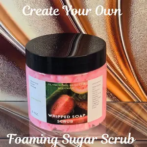 CREATE YOUR OWN Whipped Foaming Sugar Scrub. 100+ Scents! Exfoliating Body Wash & Scrub. All Natural Shea Butter Whipped Soap and Shaving Cream