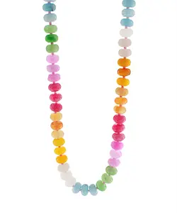Happy Colors Multicolor Rondell Beaded Necklace with Vibrant Colors and Elegant Design for Everyday Wear