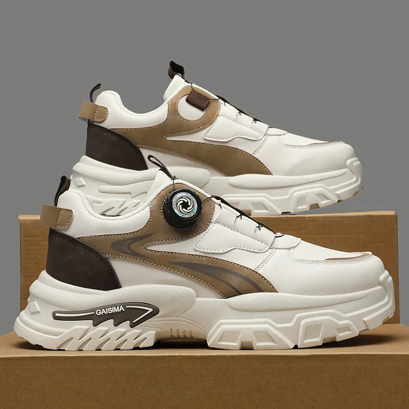 2026 Spring New Men's Leather Upper Thick-soled Sports Casual