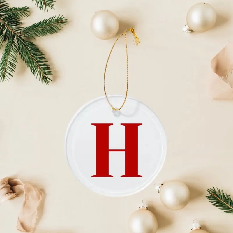 Custom Acrylic Christmas Ornament – Personalized with Initial