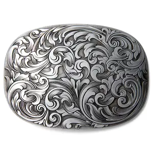 Itera Antique Silver Engraved Floral Belt Buckle - Stylish, Heavy-Duty, Vintage Western Accessory
