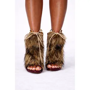Out Your League Fur Heels for Women - Summer Plain Stiletto Design with Bold Fur Detailing - Sizes 7-11 True to Size - Girl