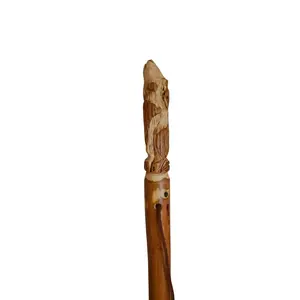 Wolf Hiking Stick, Walking Stick with Wolf or Coyote Carving