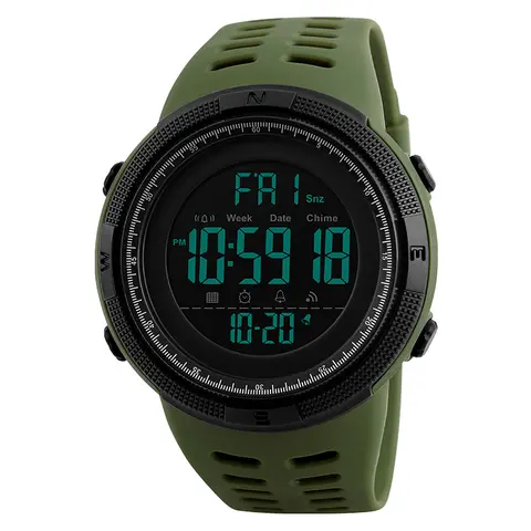 OIDEA Men's Fashionable Digital Quartz Outdoor Sport Watch - 5ATM Waterproof, Luminous, Shock Resistant, Round Dial, Calendar, Silicone Band, Watches with Alarm, Stopwatch, Stylish and Functional Gift for Guys