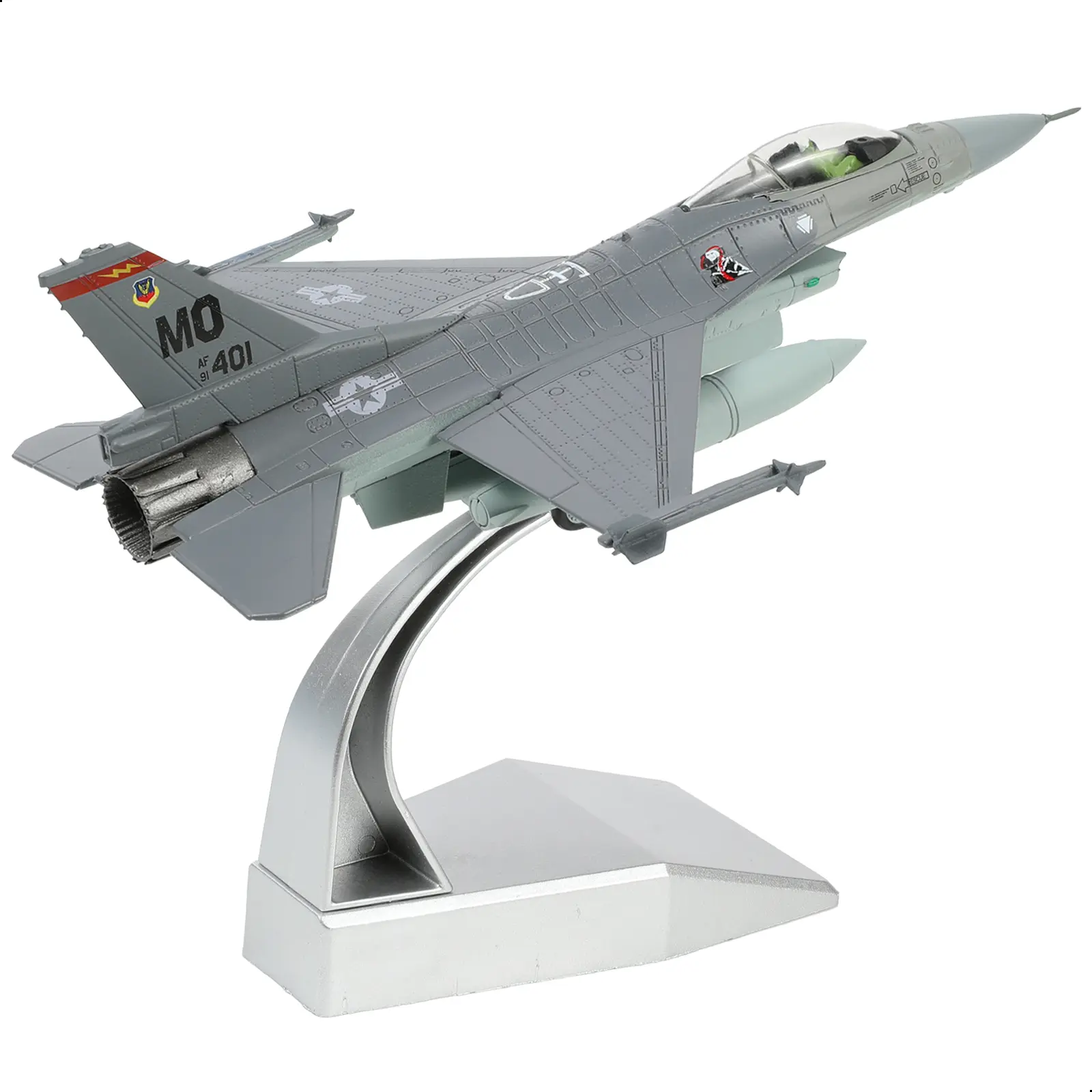 1/100 Scale Realistic F-16C Fighting Falcon Metal Die-Cast Military Aircraft Model Kit, Collectible & Gift for Military Aviation Enthusiasts