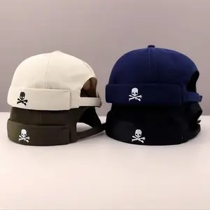 Skull Pirate Flag Embroidered Dad Hat Baseball Cap Washed Cotton  Unisex Style green beret men trucker viral hip hop hat Adjustable Snapback Cap