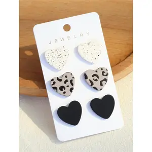 Cute Leopard Pattern Heart Shaped Earrings, Fashionable Jewelry for Women & Girls, Trendy All-match & Exquisite Jewelry for Birthday Gift, Ear Studs
