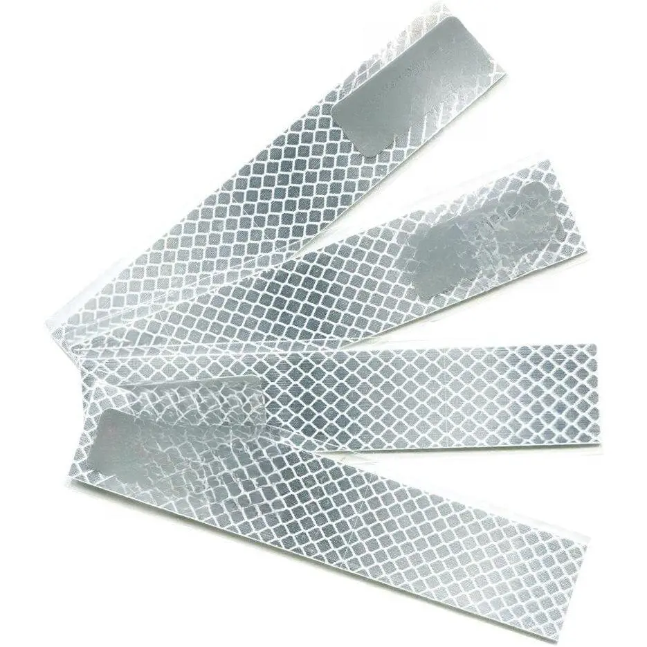 4pcs 3M Diamond Grade White Reflective Stickers (1.2x6 in) - Waterproof All-Weather Car Exterior Accessories, Increases Visibility to Drivers, Ideal for Mailboxes