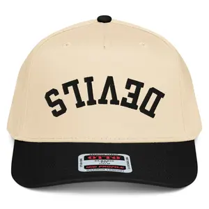 RIVEMUG NX1 Upside Down Devils Embroidered 2 Tone Hat Mid Crown Curved Bill Snapback Cap for Men Women