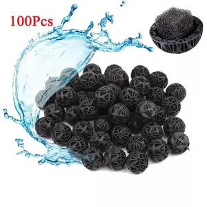 100Pack Bio Balls Fish Tank Filter Aquarium Media 16mm Dia Canister Pond Cleaning