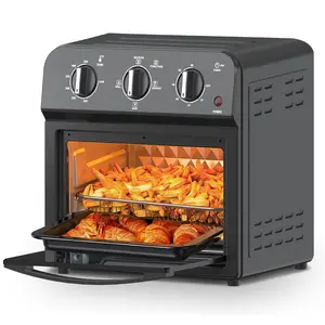 Family Size 13QT Air Fryer Toaster Oven Combo 7-IN-1 Multi-Function Black Convection Steam for Air Frying Baking Broiling Toasting Roasting Reheating and Convection Baking circulation hot