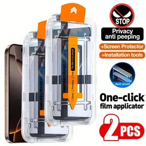 Tempered Glass Phone Screen Protector with Dust Removal Tools, Full Coverage Cellphone Screen Protective Film, Phone Accessories for iPhone 16 15 Pro Max, Casing, Smartphone Protection