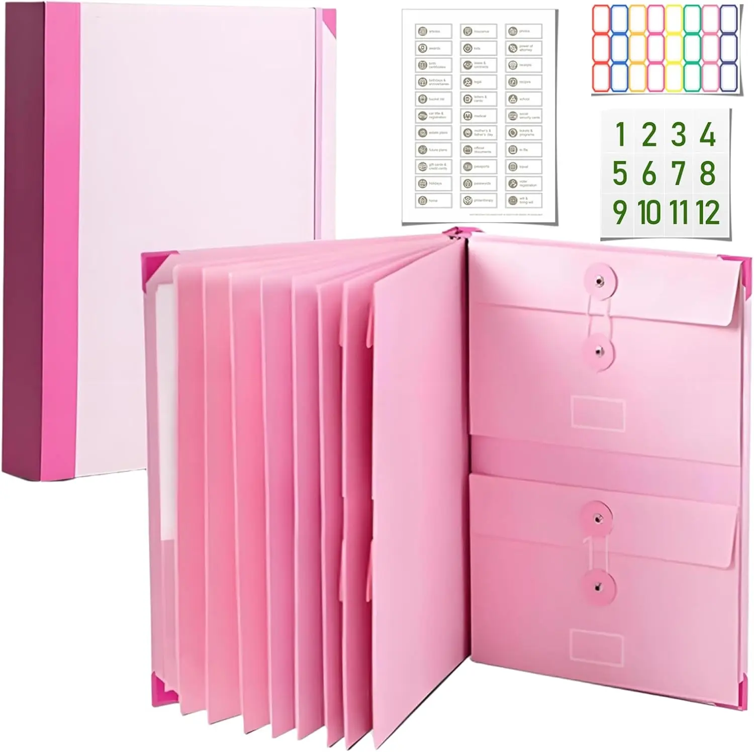 The Life Book Document Organizer - Binder for Important Documents with Labels, in Case i Die Binder, Accordion Expanding File Folder for Important Papers/Passports/Birth Certificates (Pink,Blue)