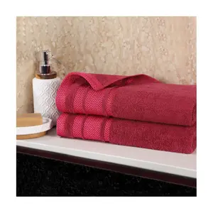 Superior Zero Twist Cotton Dobby Border Soft 2-PC Bath Sheets