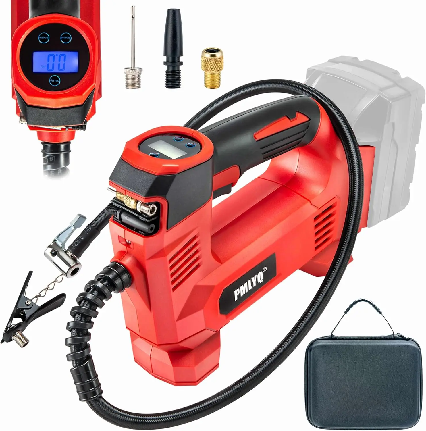 Cordless Tire Inflator for Milwaukee M18 Battery - Compact Handheld Pump with Digital Gauge, LED Light, Lithium Power for Cars/Motorcycles/Bikes (Tool Only, No Battery)