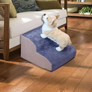 Dog Stairs for Small Dogs, 2 Levels Pet Stairs for Bed and Sofa, High-quality 3D Elastic Sponge, Removable & Washable Cover, Dog Climbing Stairs, Ramp Stairs