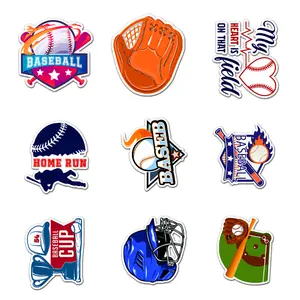 Sport Baseball Sticker Pack 9 PCS Vinyl, Sport Car Wall Kid Phone Book Stickers, Funny Sticker Decal Decor