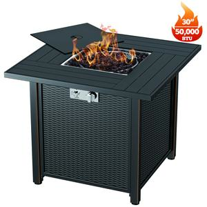 Propane Gas Fire Pit Table 30" | Outdoor Propane Fire Pit Tables for Outside Patio 50000 BTU | CSA Approved Rectangular Fire Pit Table | Balcony, Backyard & Garden Outdoor Firepit Table