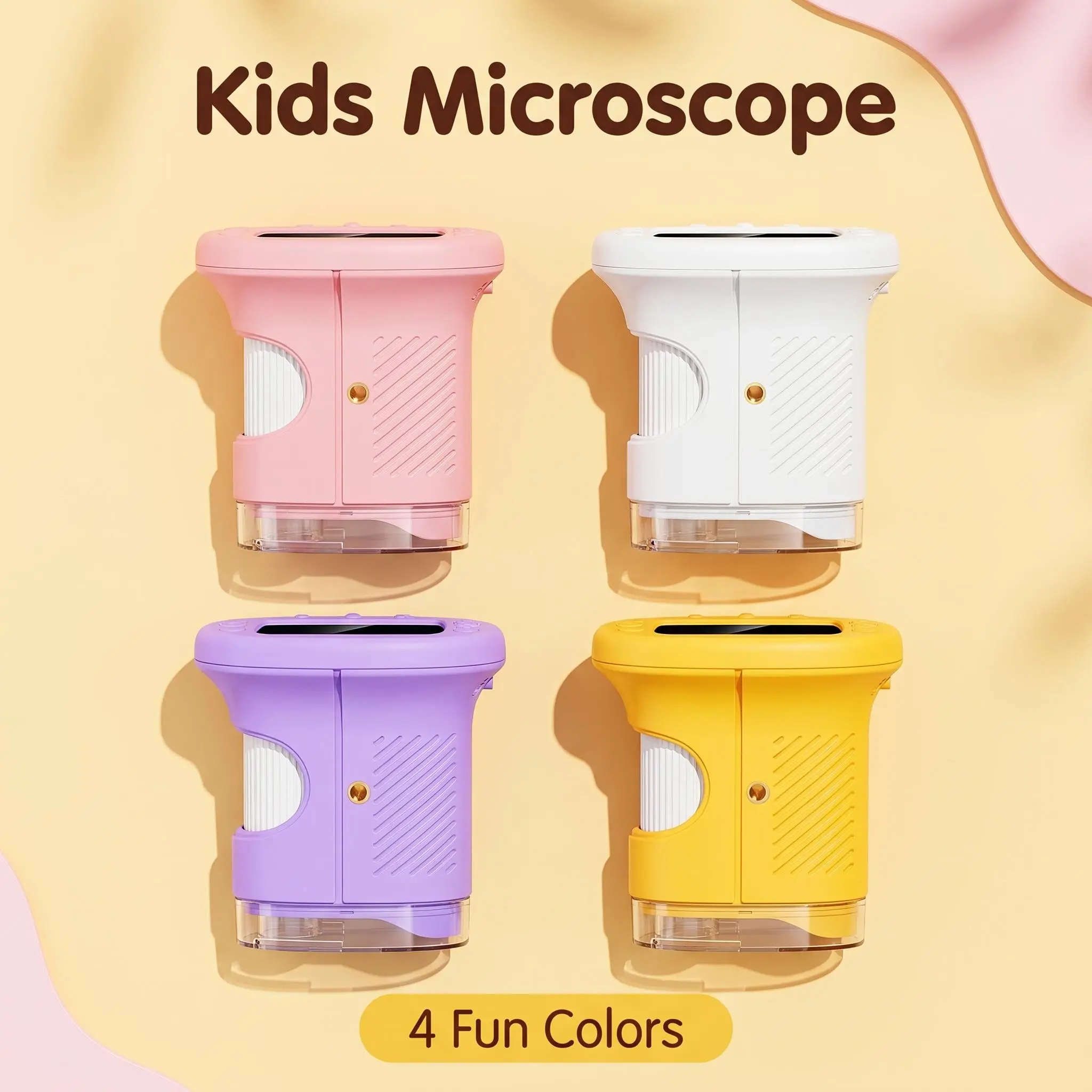 1000X Handheld Microscope with 4K 2.4'' IPS Screen, Rechargeable Portable STEM Gift for Kids Ages 3+