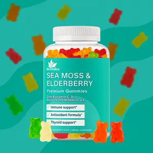 Sea Moss & Elderberry Gummies – Vegan Immune & Thyroid Support | Superfood for Gut Health, Skin Glow, Energy & Detox | Non-GMO, Gluten-Free Supplement Dietary Healthcare Natural Vitamin