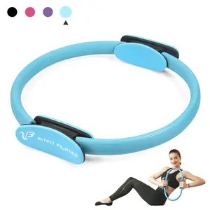 RITFIT 14-Inch Pilates Ring Circle - Home Yoga & Pilates Equipment for Inner & Outer Thigh Toning, Durable Workout Bands, Bonus Workout Guide Included (Blue)
