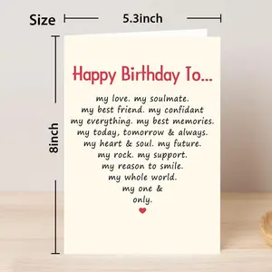 My Everything Birthday Card for Best Friend and Soulmate Custom Message DIY Greeting Card Set with Envelope and Note Diy Card Set