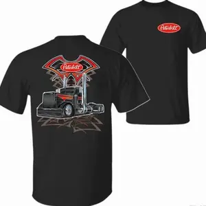 Peterbilt Red Black Rig T-Shirt, Sweatshirt, Hoodie, 2Side Summer Graphic Tee, American Trucking Style, Car Lover Cotton Top, 4th of July Outfit, USA Trucker Menswear Shirt Spandex Fabric graphic tee 658