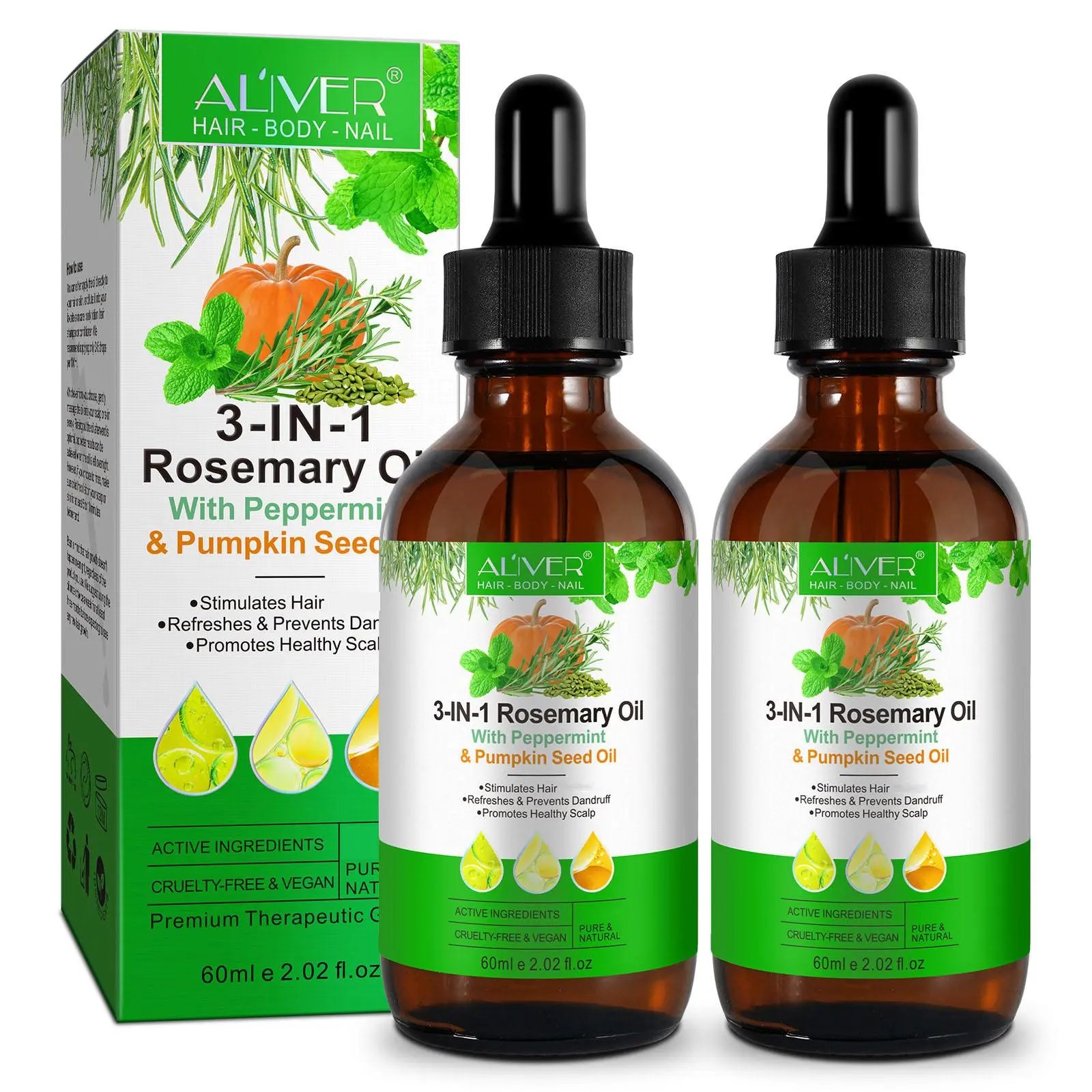 3-in-1 Rosemary & Mint & Pumpkin Seed Oil*2