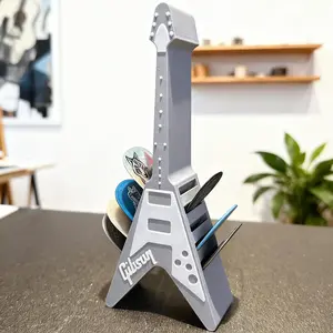 10-Slot Gibson Flying V Guitar Pick Storage Case: Stylish Guitar Accessory, the Perfect Christmas/Birthday Gift for Guitarists, Portable Guitar Accessories – Solves the Problem of Losing Picks!