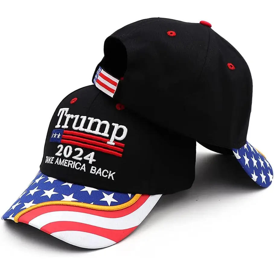 Trump Hat 2024 MAGA Hat Make America Great Again Donald Trump Slogan with USA Flag Cap Trump Merchandise Gift for Woman Men DKXZWL