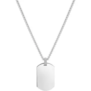 Men's Stainless Steel Engraveable Dog Tag Pendant Necklace