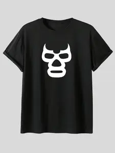 Mexican Wrestling T-Shirt, Unisex Casual Fit, Printed Round Neck, Lightweight Breathable, Versatile for Daily Wear