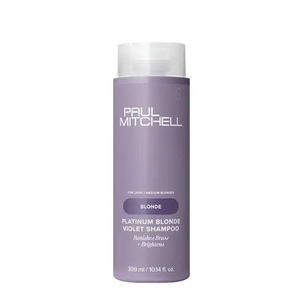 Paul Mitchell Platinum Blonde Haircare Shampoo - Color-Safe Violet Toning Cleanser, Banishes Brass, Brightens Blonde/Gray/White Hair, Cucumber Floral Fragrance & Aroma, Complementary Conditioner Compatible, Scent, Daily, Gentle, Anti-Fade, Flower, Liquid,