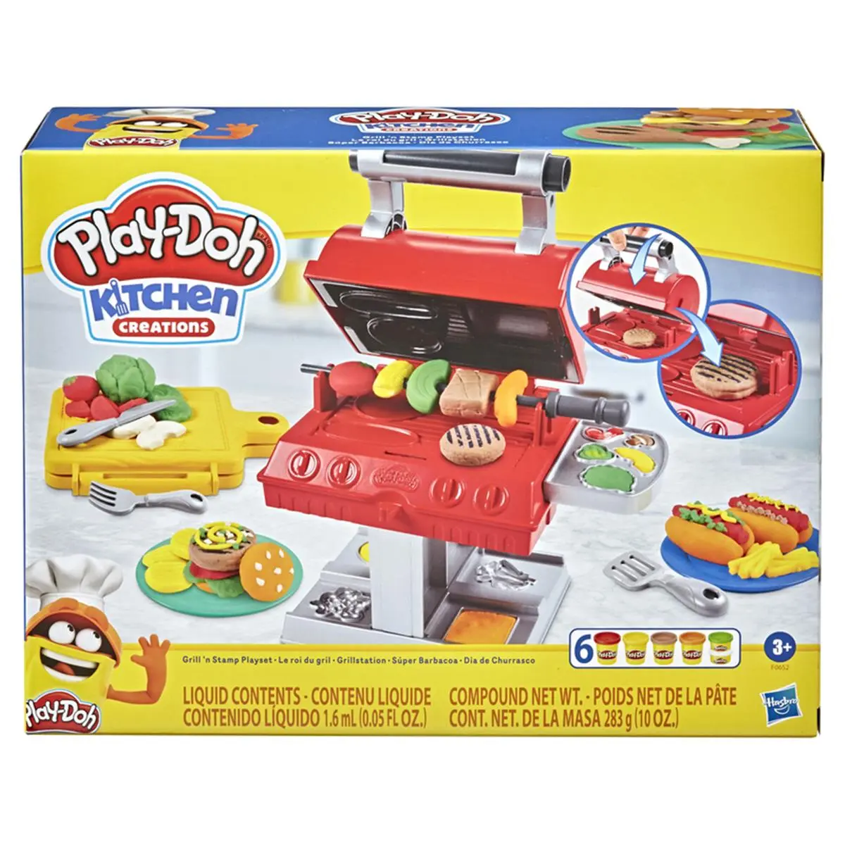 Hasbro 9076874 Kids Pretend Playset - 14-Piece Multi-Color BBQ Grill Kid Cooking Set with Play Kitchen Accessories, Kid Cooking Sets