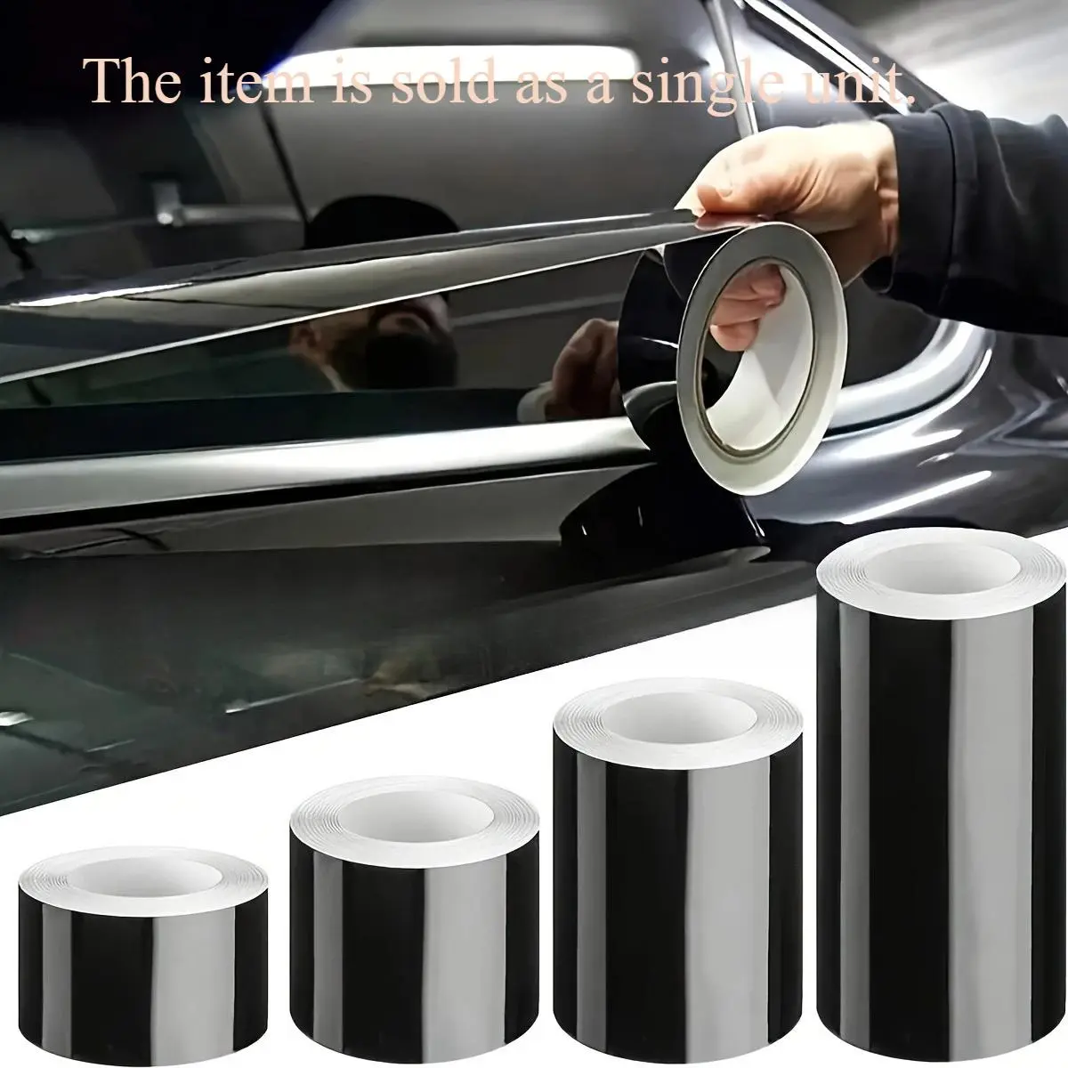 Car door edge protective film glossy surface, packaging tape, with self-adhesive universal, car window decorative film tape, suitable for car interior, hood, roof, Vehicle Exterior Decoration, Car Decorations, Automotive Decoration