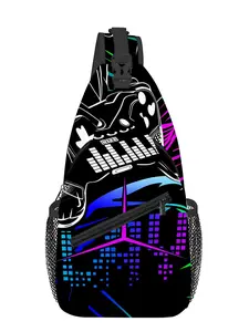 Game Controller Cyberpunk Pattern Full-Panel Print Chest Bag