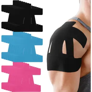 10Pcs Shoulder Pain Relief Kinesiology Tapes Pre-Cut Sports Waterproof Breathable Enhance Elastic Kinesiology Athletic Tape for Shoulder Support