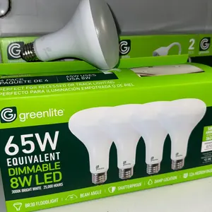 Greenlite 65W Equivalent Dimmable 8W LED Light Bulb BR30 Floodlight 3000K Bright White 25000 Hours Versatile Home & Commercial Lighting Solution
