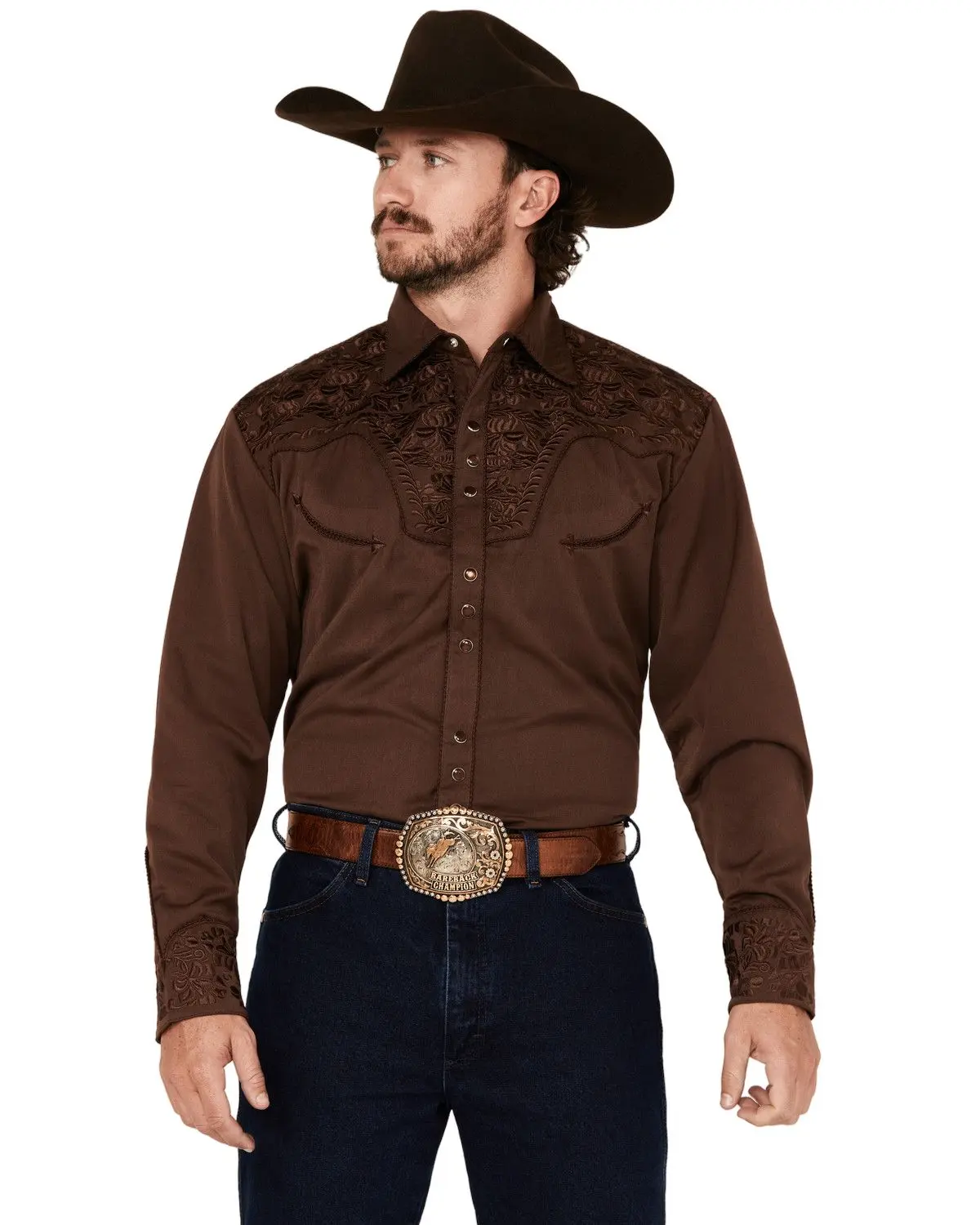 Scully Men's Men'S Gunfighter Long Sleeve Pearl Snap Western Shirt - P-634-Bn