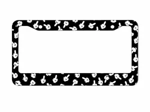 Funny Hand Gesture License Plate Frame, Cartoon Style Car Tag Holder, Black White Aesthetic Auto Accessories, Trendy Vehicle Decor Gift, Car Accessories