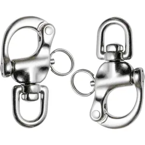 316 Stainless Steel Quick Release Snap Shackle Swivel Shackle Snap Hook Marine Boat Shackles for Rigging Pack of 2