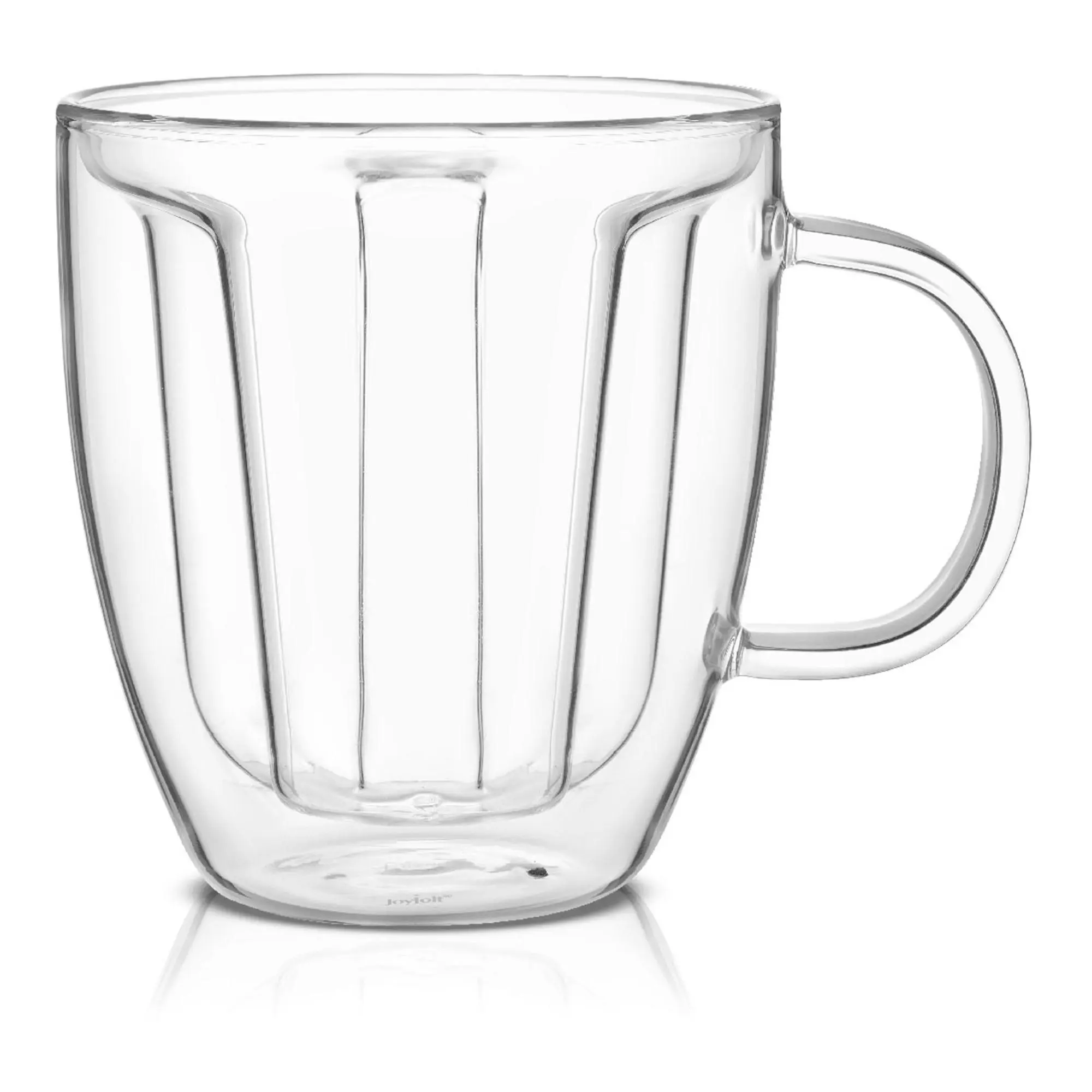 10 oz double wall glass coffee mug with lid Double Wall Mug main image 0