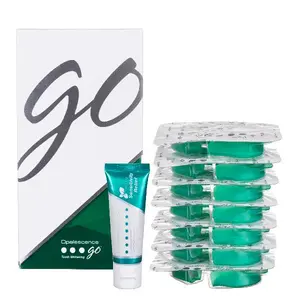 Opalescence GO 15 Whitening Bundle - (7 Treatments) Hydrogen Peroxide Prefilled Whitening Trays & Travel Sensitive Whitening Toothpaste 1 Oz - Mint