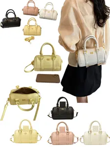 Cute Mini Boston Bag, Soft PU Material, Adjustable Strap, Hardware, Fits Phone and Keys, Four Beautiful Colors, Fashionable and Lightweight