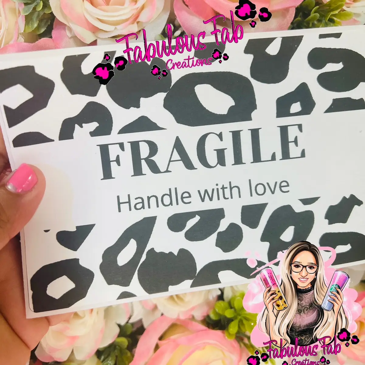 Fragile Leopard Stickers 4 x 6 Thermal Labels